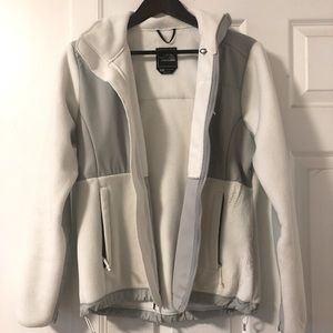Womens white and grey North Face fleece.